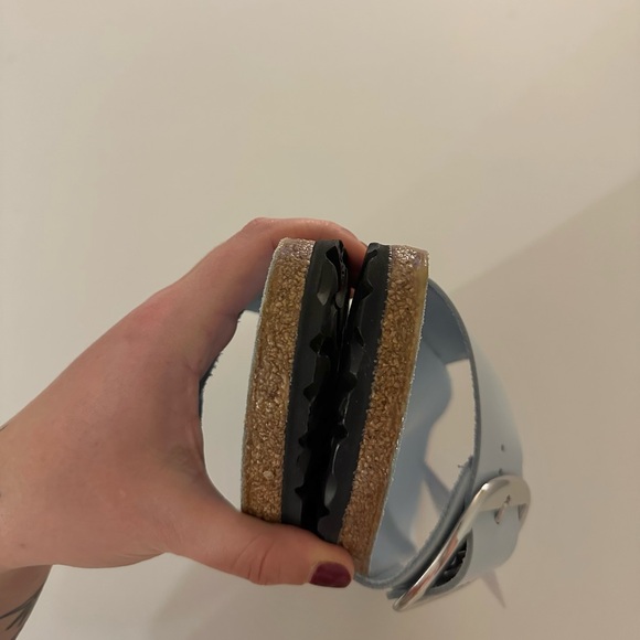 NEW Birkenstock Madrid Big Buckle Baby Blue High Shine Sandals 39 8-8.5 - Picture 7 of 7